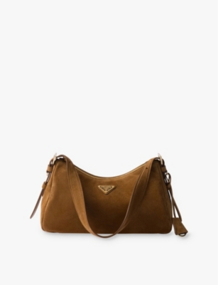 PRADA: Aimée medium suede shoulder bag