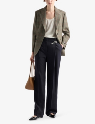 Prada Old-wash Gabardine Pants In Blue
