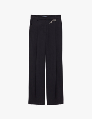 Prada Old-wash Gabardine Pants In Blue