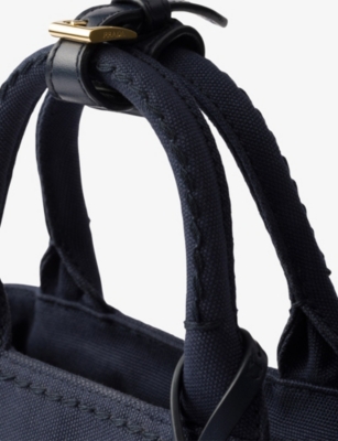Prada Mens Grey Brand-plaque Saffiano Leather Shoulder Bag