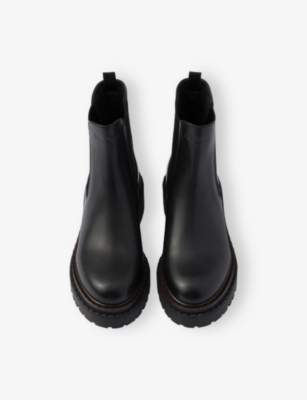 Prada Womens  Leather Chelsea Boots In Black