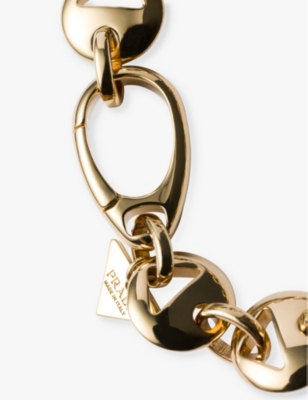 Prada Cut-out Chain Bracelet In Gold/silver