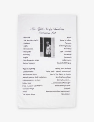 NICKY HASLAM STUDIO LTD: 2023 Archive Design The Fifth Nicky Haslam Common List cotton tea towel