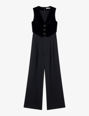Lk Bennett Carine Sleeveless Wide-leg Jumpsuit In Bla-black