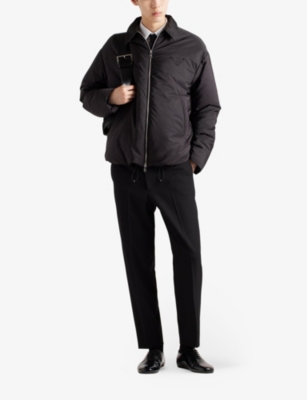 Prada Re-nylon Puffer Jacket In Black