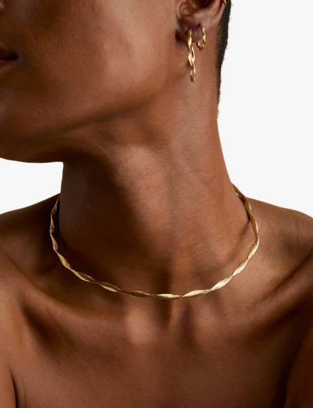Twist 18ct Yellow Gold-Plated Brass Cuff Bracelet