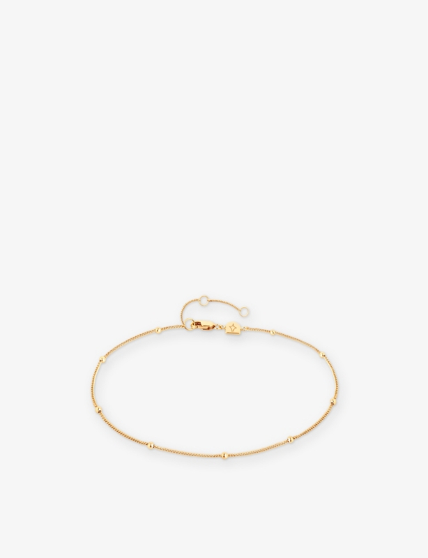 Essential Beaded Sterling-Silver and Cubic Zirconia Chain Anklet