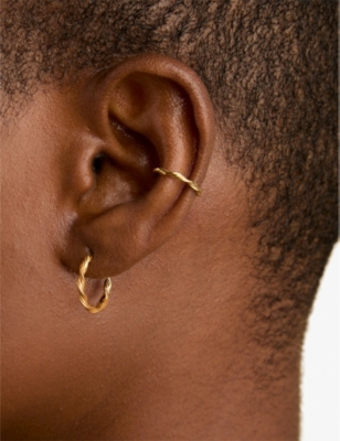 ASTRID & MIYU: Twist Rhodium-Plated Sterling-Silver Ear Cuff