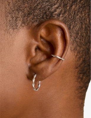 ASTRID & MIYU: Twist Rhodium-Plated Sterling-Silver Ear Cuff