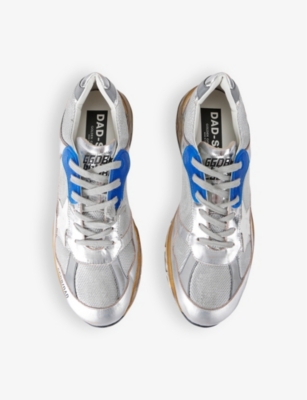 GOLDEN GOOSE: Men's Running Dad star-patch leather and mesh low-top trainers