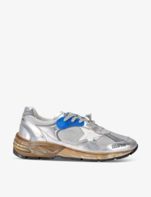 GOLDEN GOOSE: Men's Running Dad star-patch leather and mesh low-top trainers
