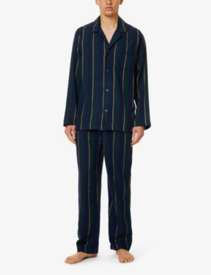 POLO RALPH LAUREN: Striped button-front cotton-flannel pyjama set