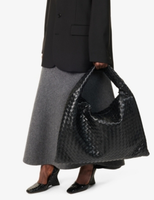 BOTTEGA VENETA WOMENS BOTTEGA VENETA HOP LARGE LEATHER SHOULDER BAG