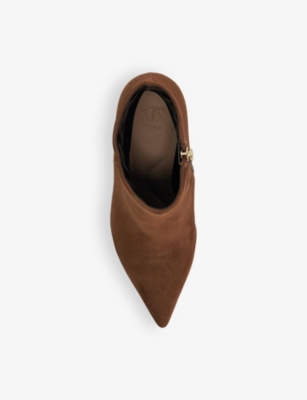 DUNE: Obsessively pointed-toe suede heeled ankle boots