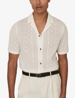 REISS: Kipling Textured-Knit Woven Shirt