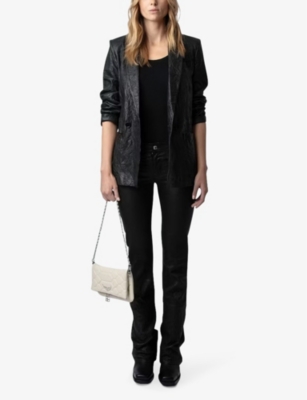 ZADIG&VOLTAIRE: Rock XL quilted-stitch leather clutch bag