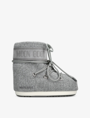 Moon Boot Womens Icon Low Lace-up Felt Snow Boots Grey In Grey