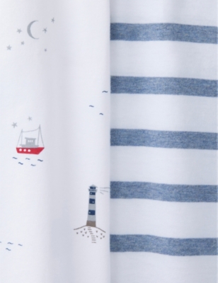 THE LITTLE WHITE COMPANY: Lighthouse Graphic-Print Cotton Pyjamas Set Of Two 7-12 Years