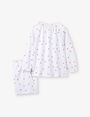 THE LITTLE WHITE COMPANY HEART-PRINT COTTON-JERSEY PYJAMAS 1-6 