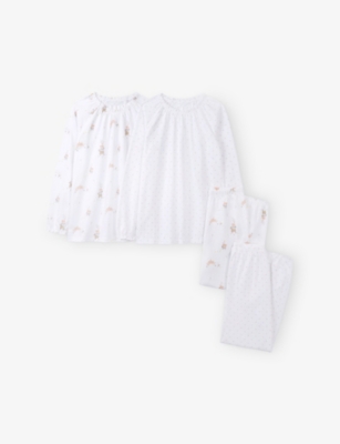 THE LITTLE WHITE COMPANY: Graphic-Print Set of Two Cotton Pyjamas 1-6 Years