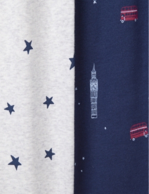 THE LITTLE WHITE COMPANY: London Star Graphic-Print Cotton Pyjamas Set Of Two 7-12 Years