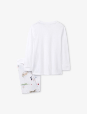 The Little White Company Multi Party Animals Slim-fit Organic Cotton Pyjamas 1-6 Y In Multi