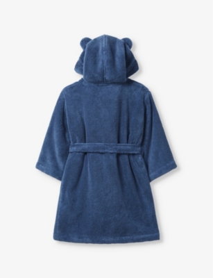 THE LITTLE WHITE COMPANY: Bear-ear hooded cotton robe 1-6 years