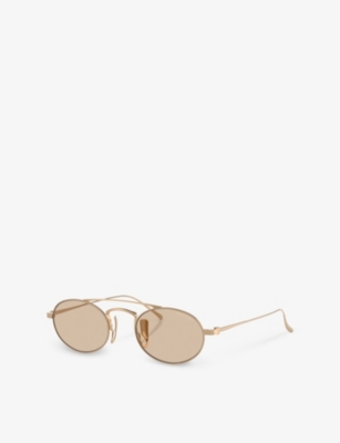 Giorgio Armani Womens Ar6161t Oval-shape Titanium Sunglasses Pink In Pink