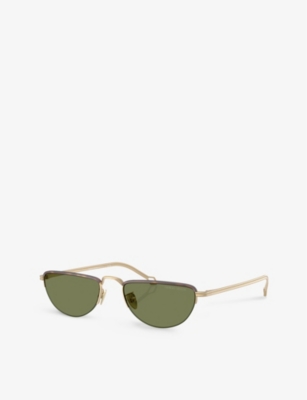 Giorgio Armani Womens Black Ar6166j Butterfly Shape Metal Sunglasses In Black