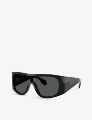 Giorgio Armani Womens Black Ar8222u Rectangle-frame Acetate Sunglasses In Black
