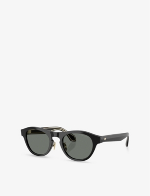 Giorgio Armani Womens Ar8225 Oval-frame Acetate Sunglasses Black In Black