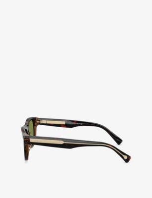 Brunello Cucinelli Womens Brown Bc3005s Pillow-frame Acetate Sunglasses