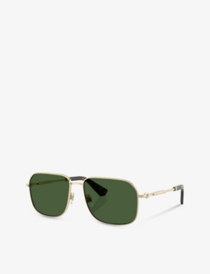 Burberry Womens Be3159 Irregular-frame Metal Sunglasses Gold In Gold
