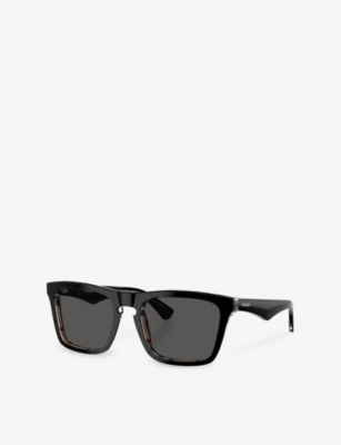Burberry Womens Be4434 Square-frame Acetate Sunglasses Black In Black