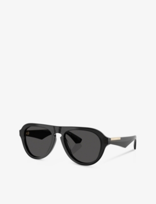 Burberry Womens Be4437u Pilot-frame Acetate Sunglasses Grey In Grey
