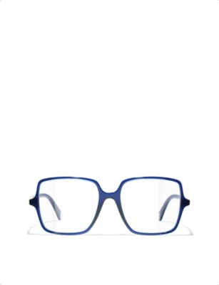 Pre-owned Chanel Womens  Ch3448 Square-frame Acetate Glasses In Blue