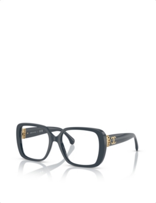 Pre-owned Chanel Womens Ch3479 Square-frame Acetate Optical Glasses Green