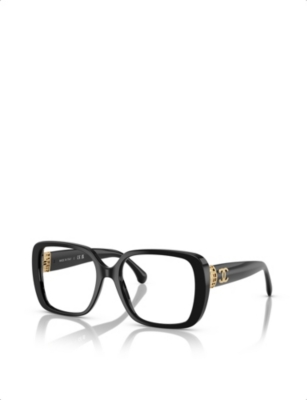 Pre-owned Chanel Womens Black Square-frame Acetate Sunglasses