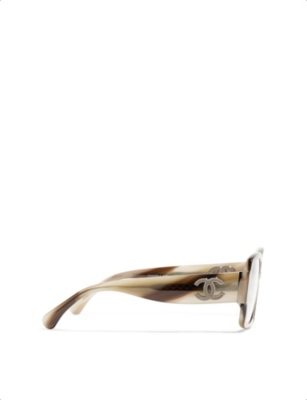 Pre-owned Chanel Womens Cream Ch3481 Square-frame Optical Glasses In White
