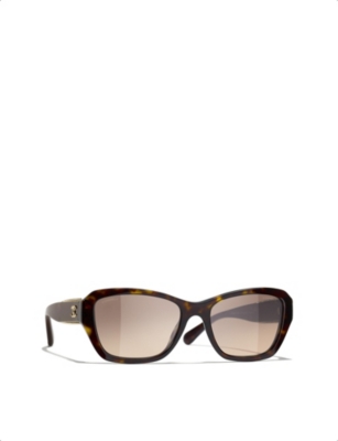 Pre-owned Chanel Womens Brown Ch5516 Butterfly-frame Acetate Sunglasses