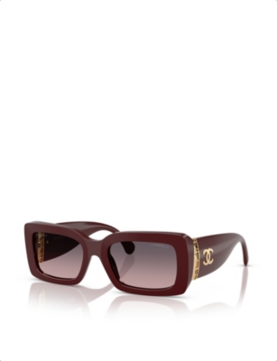 CHANEL: CH5534 Rectangle-Frame Acetate Sunglasses