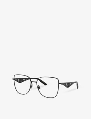 Dolce & Gabbana Womens Black Dg1358 Square-frame Metal Optical Glasses In Black