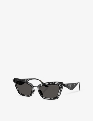 Dolce & Gabbana Womens Dg2311 Cat-eye Metal Sunglasses Black In Black