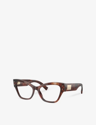Dolce & Gabbana Womens Red Dg3404 Irregular-frame Tortoiseshell Optical Glasses In Red