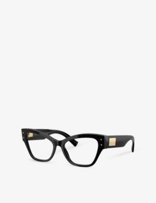 Dolce & Gabbana Womens Black Dg3404 Irregular-frame Optical Glasses In Black