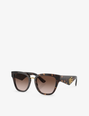 Dolce & Gabbana Womens Brown Dg4437 Square-frame Tortoiseshell Acetate Sunglasses In Brown