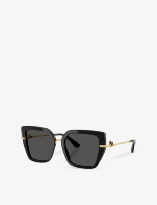 Dolce & Gabbana Womens Black Dg4474 Cat-eye Acetate Sunglasses In Black