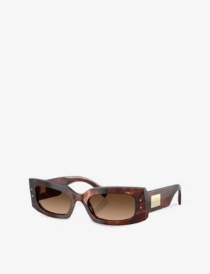 Dolce & Gabbana Womens Dg4479 Rectangle-frame Tortoiseshell Acetate Sunglasses Red In Red