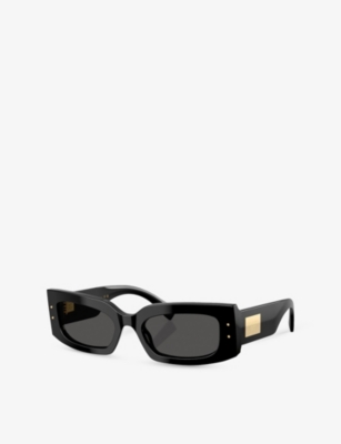 Dolce & Gabbana Womens Dg4479 Rectangle-frame Acetate Sunglasses Black In Black