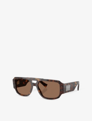 Dolce & Gabbana Womens Dg4482 Pilot-frame Tortoiseshell Acetate Sunglasses Brown In Brown